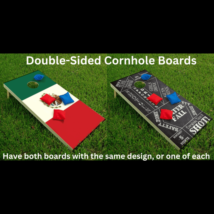Mexican Flag/Party Game Design Cornhole Set with LED lights