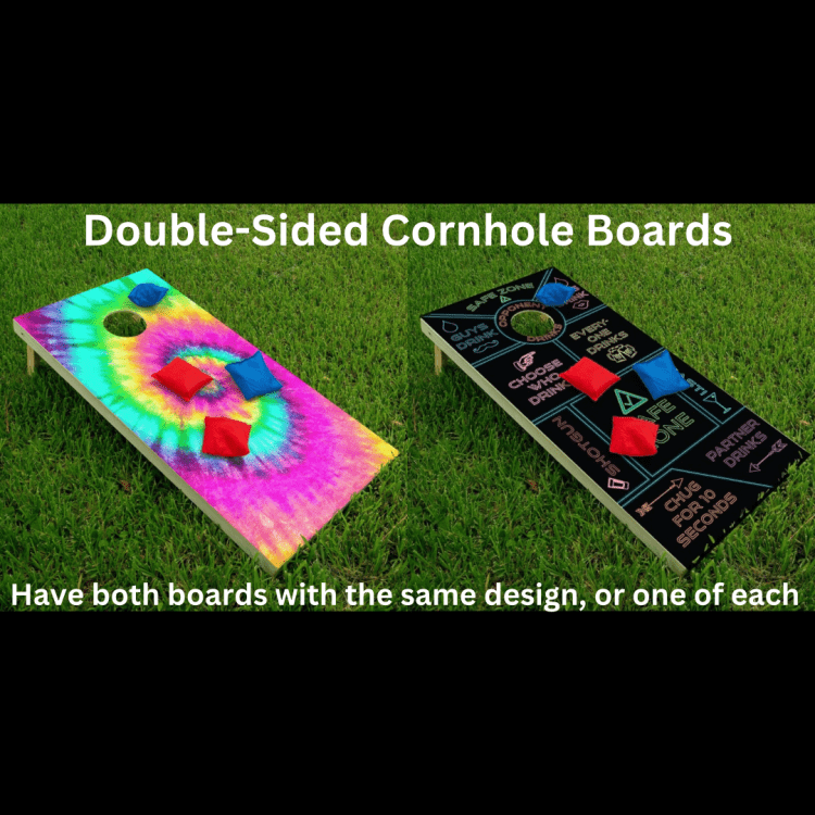 Colorful Tie-Dye/Party Game Design Cornhole Set with LED lights