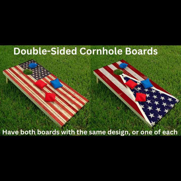 American Flag Design Cornhole Set with LED lights