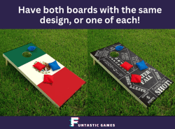 Mexican Flag/Party Game Design Cornhole Set with LED lights