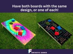 Colorful Tie-Dye/Party Game Design Cornhole Set with LED lights