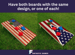 American Flag Design Cornhole Set with LED lights