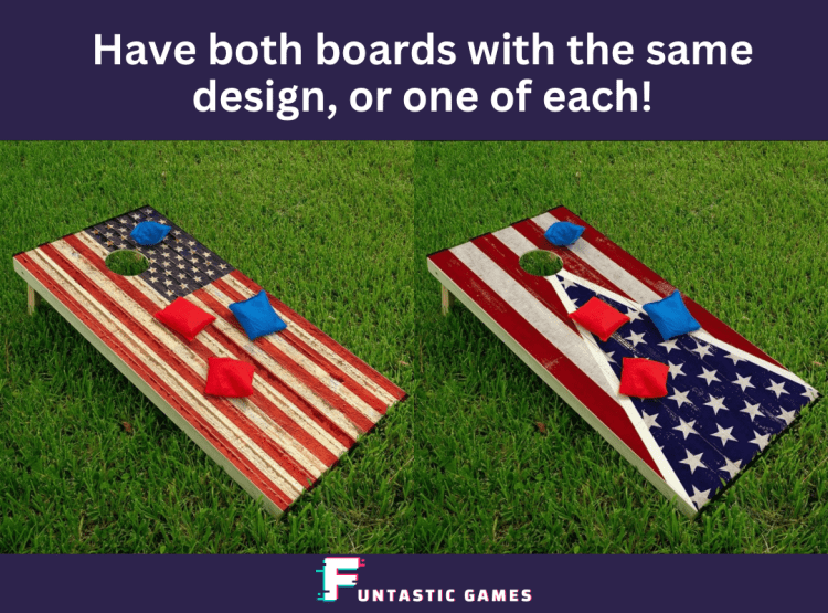 American Flag Design Cornhole Set with LED lights